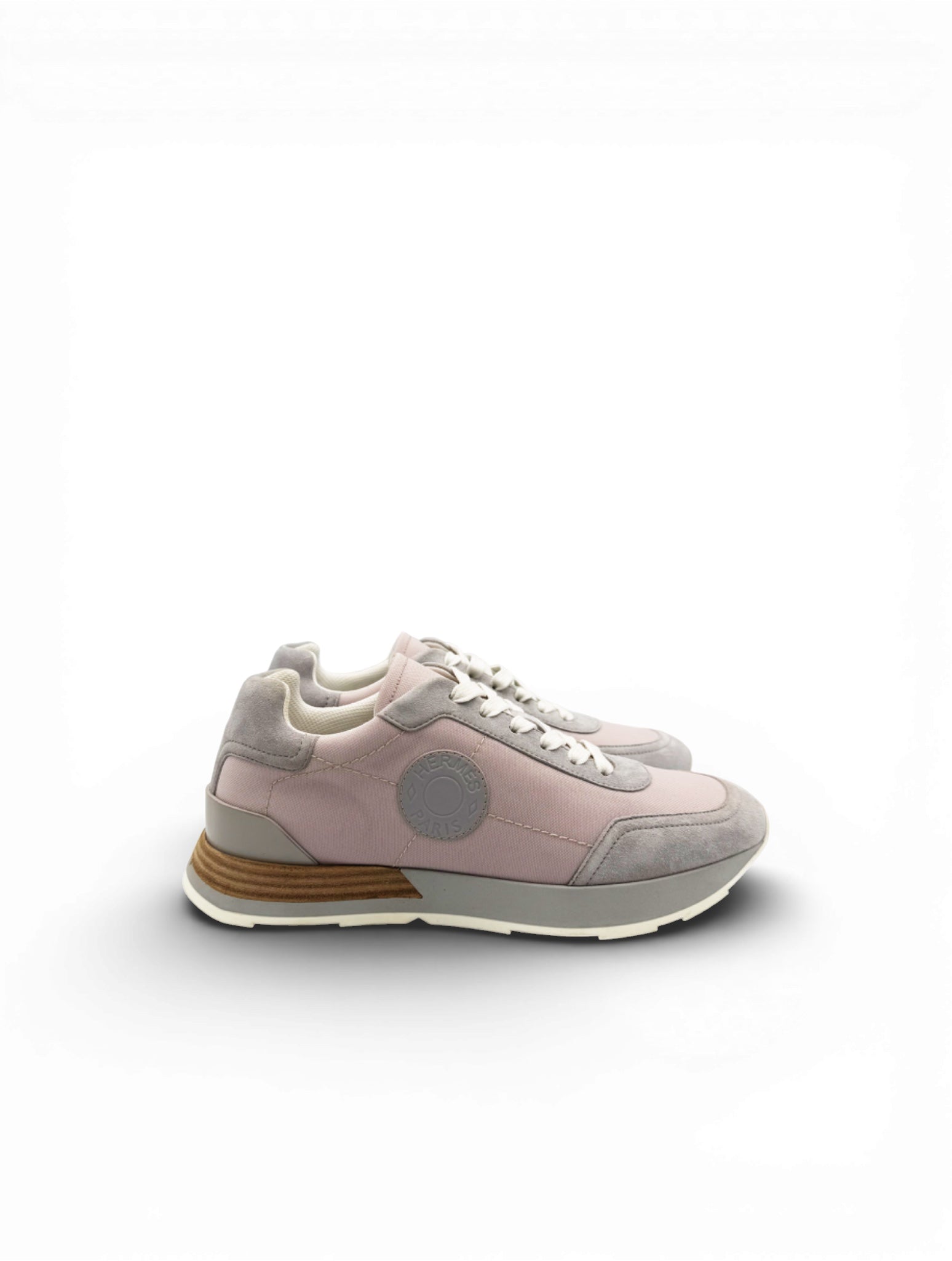 Hermes Drive Low Trainers - Grey & Pink