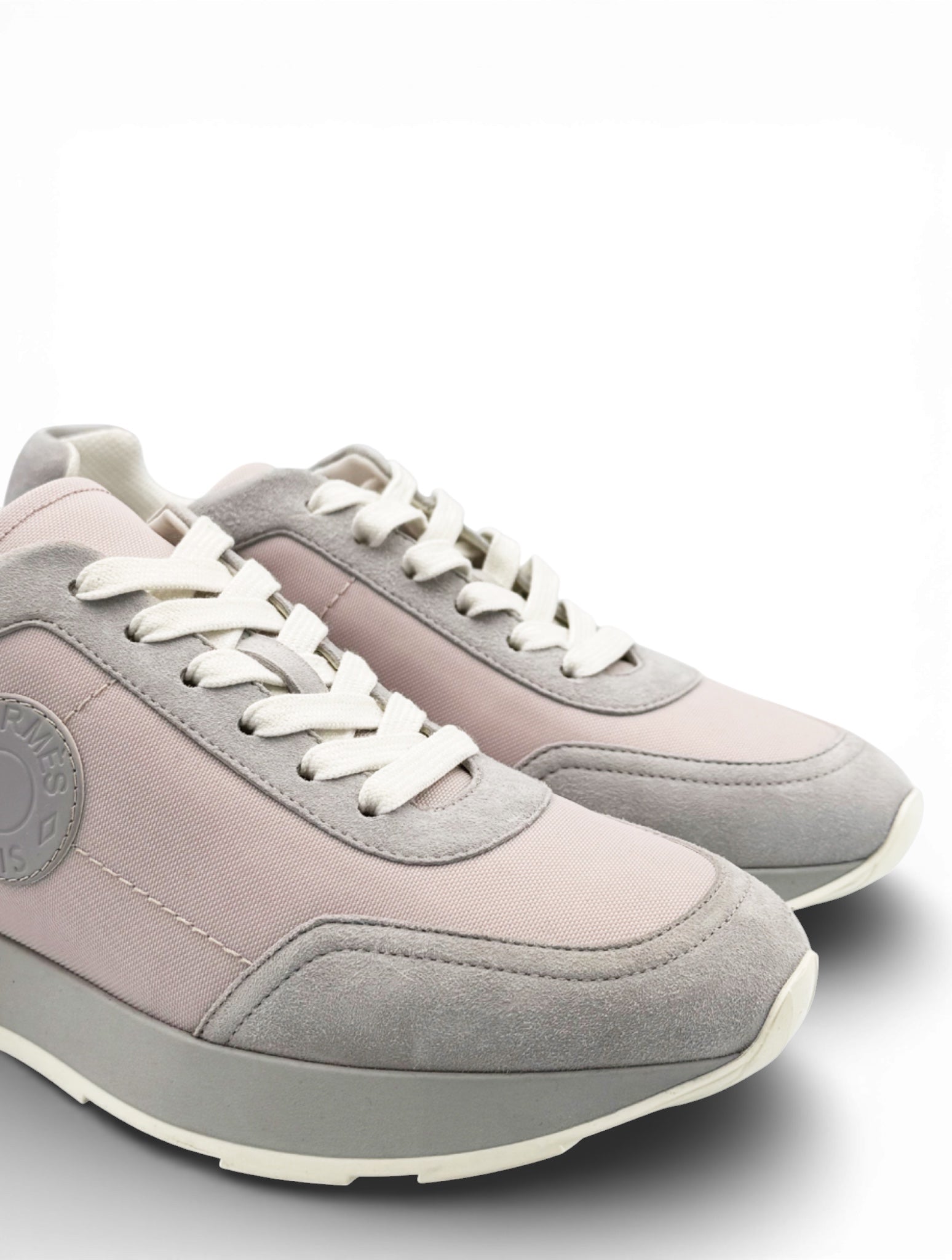 Hermes Drive Low Trainers - Grey & Pink