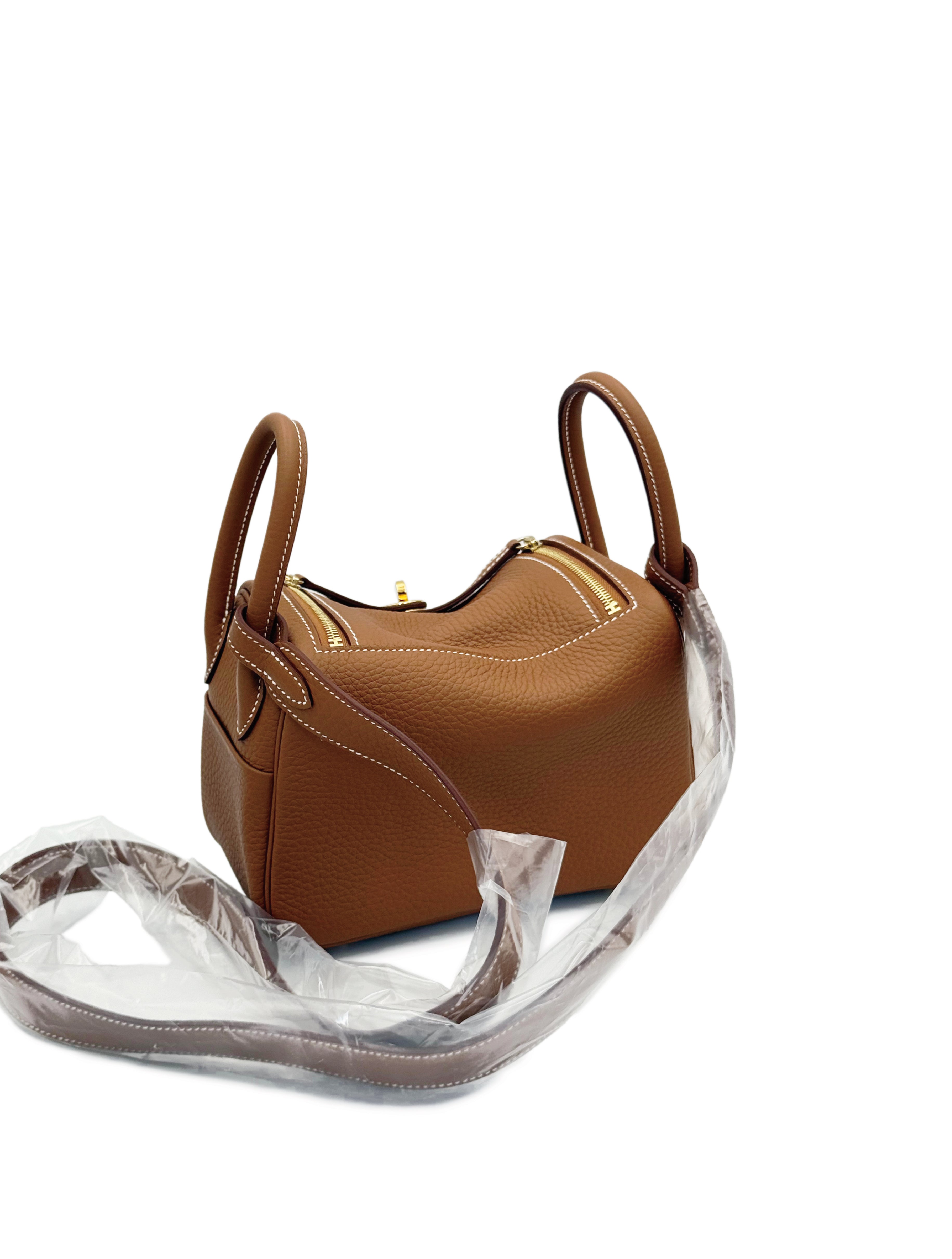 Hermes Mini Lindy - Gold Clemence