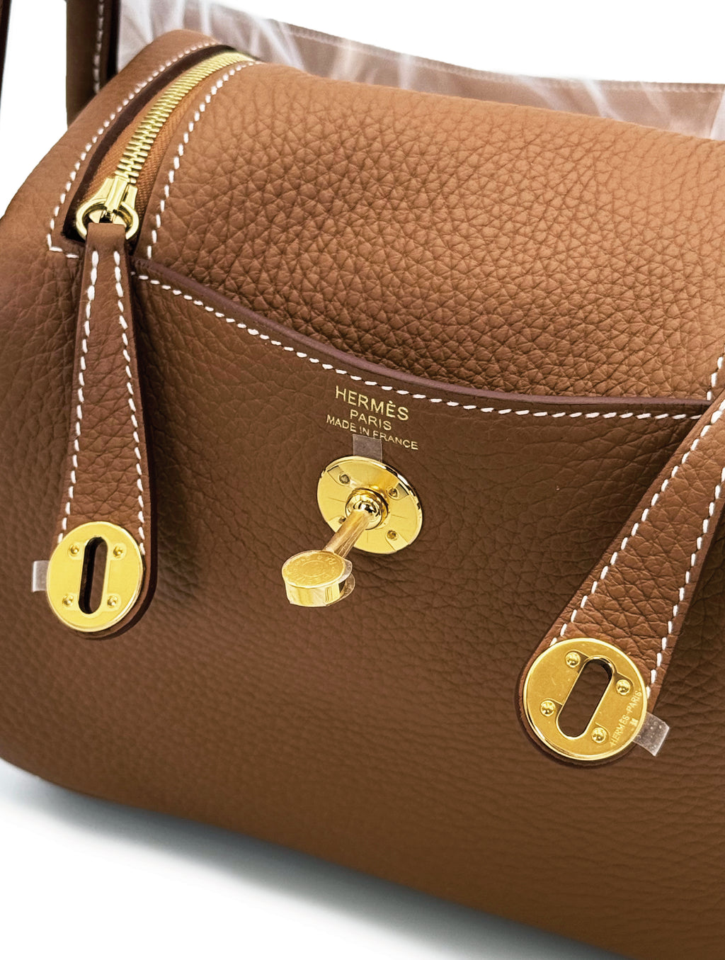 Hermes Mini Lindy - Gold Clemence