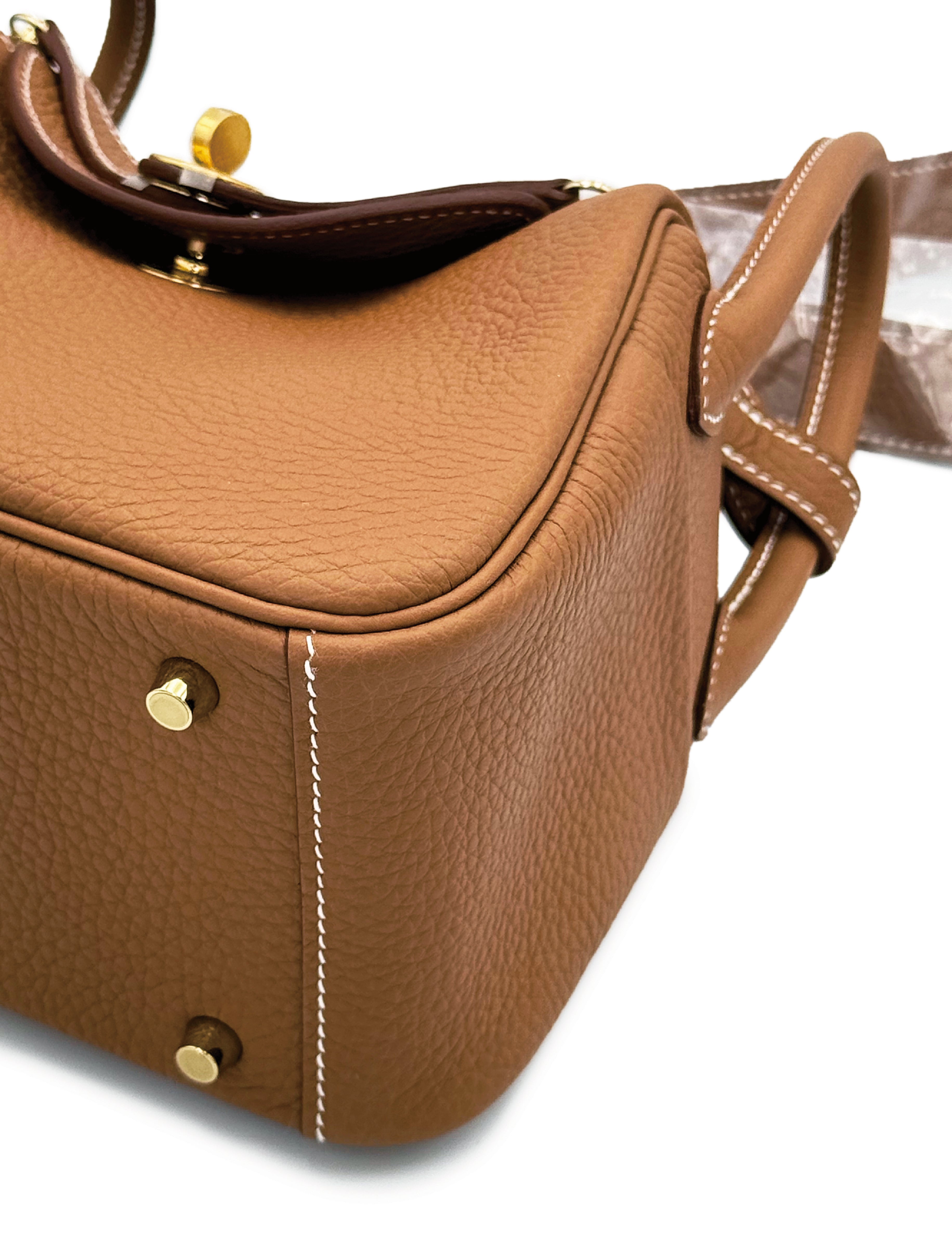 Hermes Mini Lindy - Gold Clemence