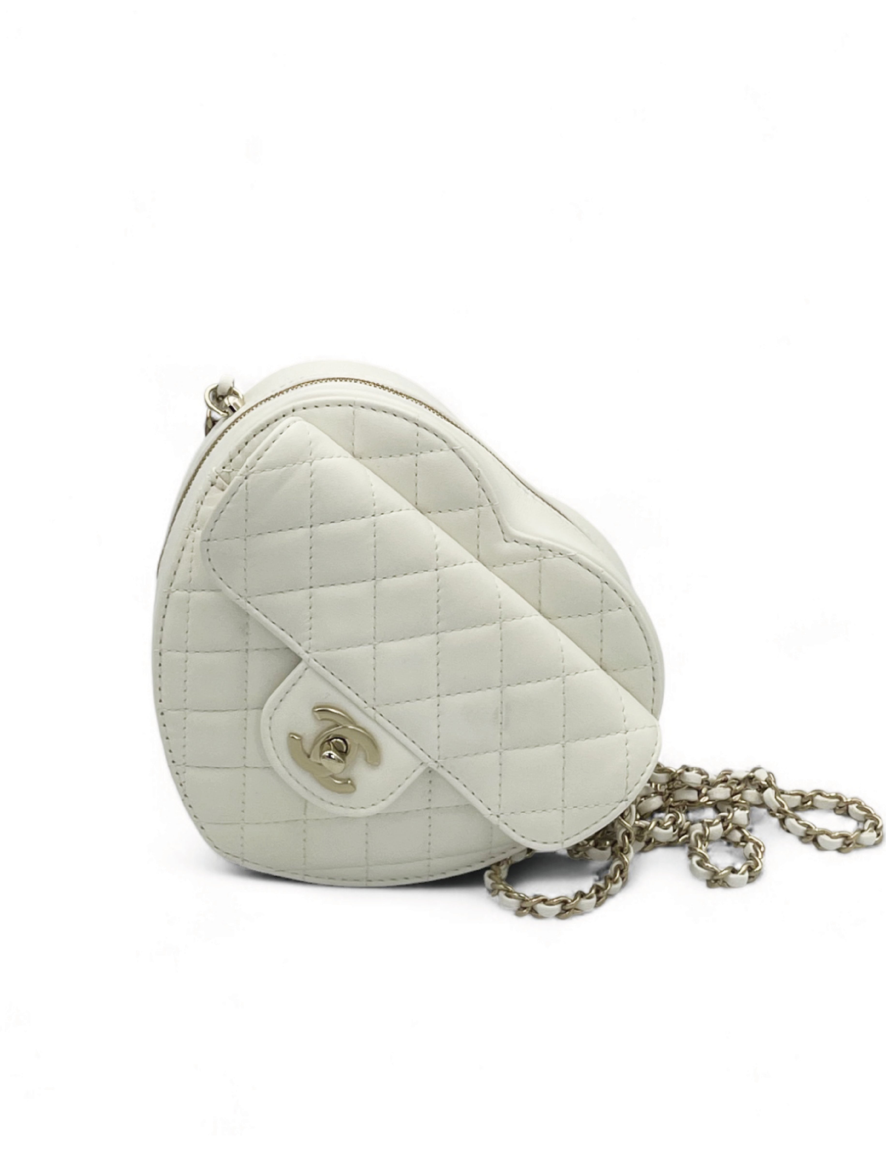 Chanel Heart Bag - White Lambskin