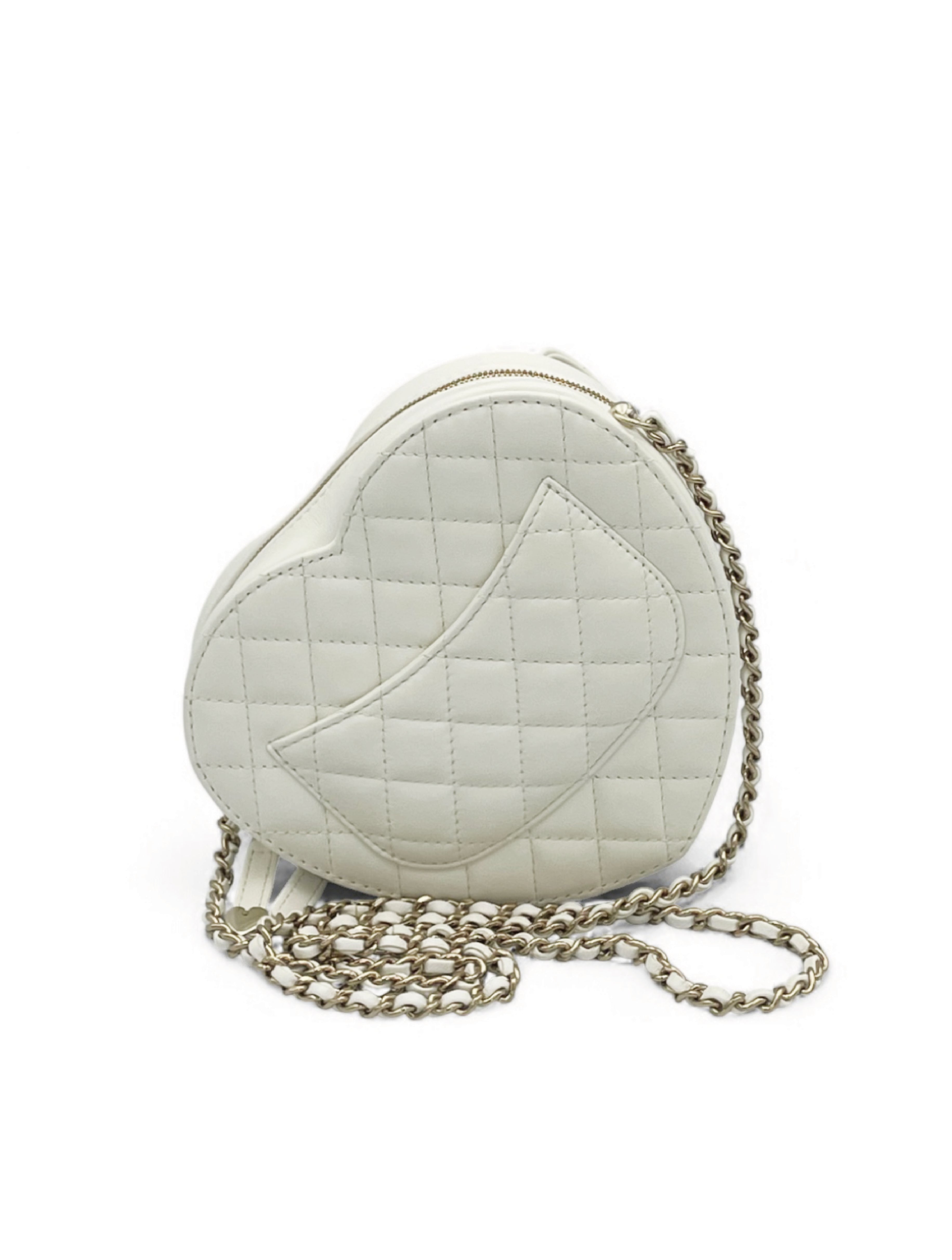 Chanel Heart Bag - White Lambskin