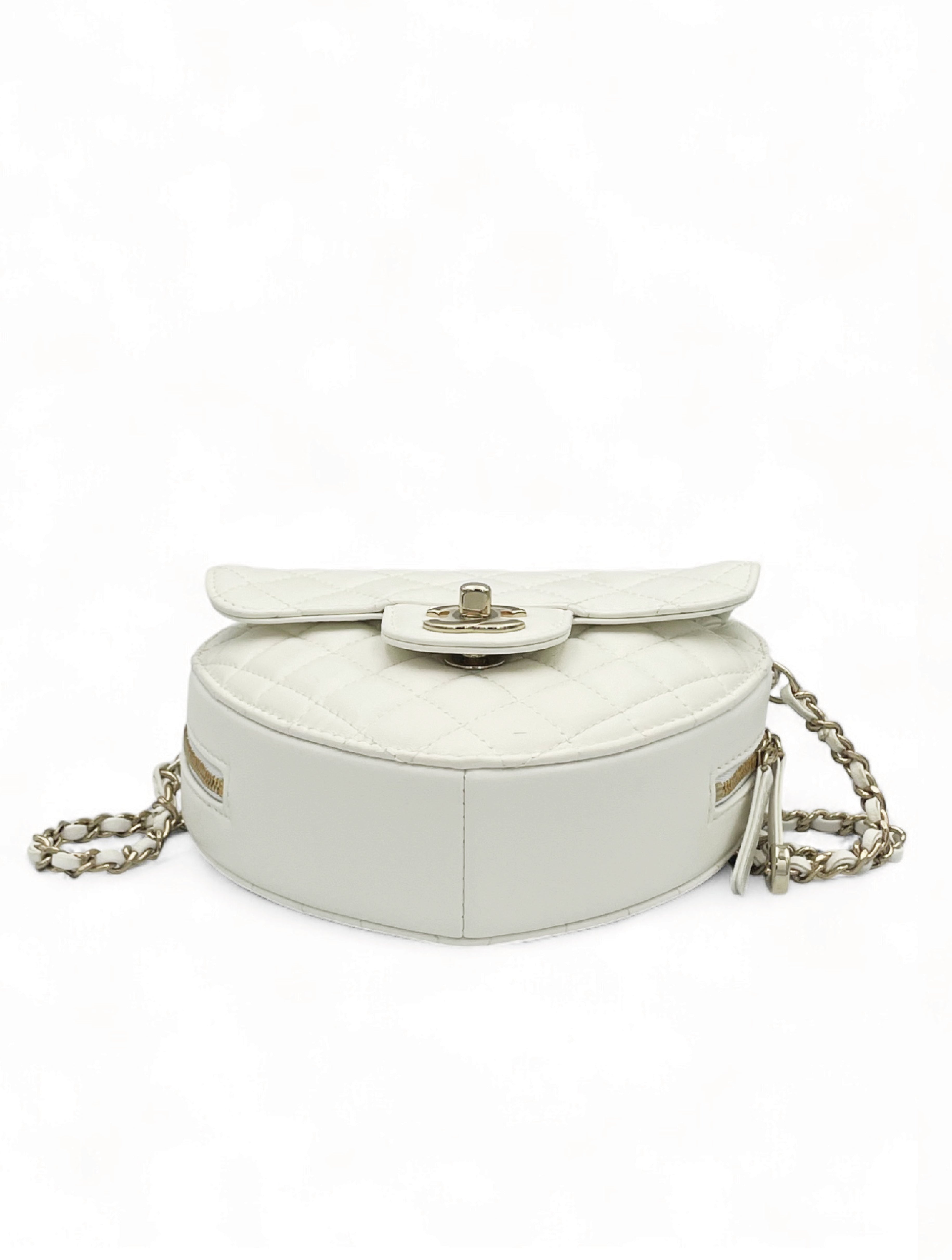 Chanel Heart Bag - White Lambskin