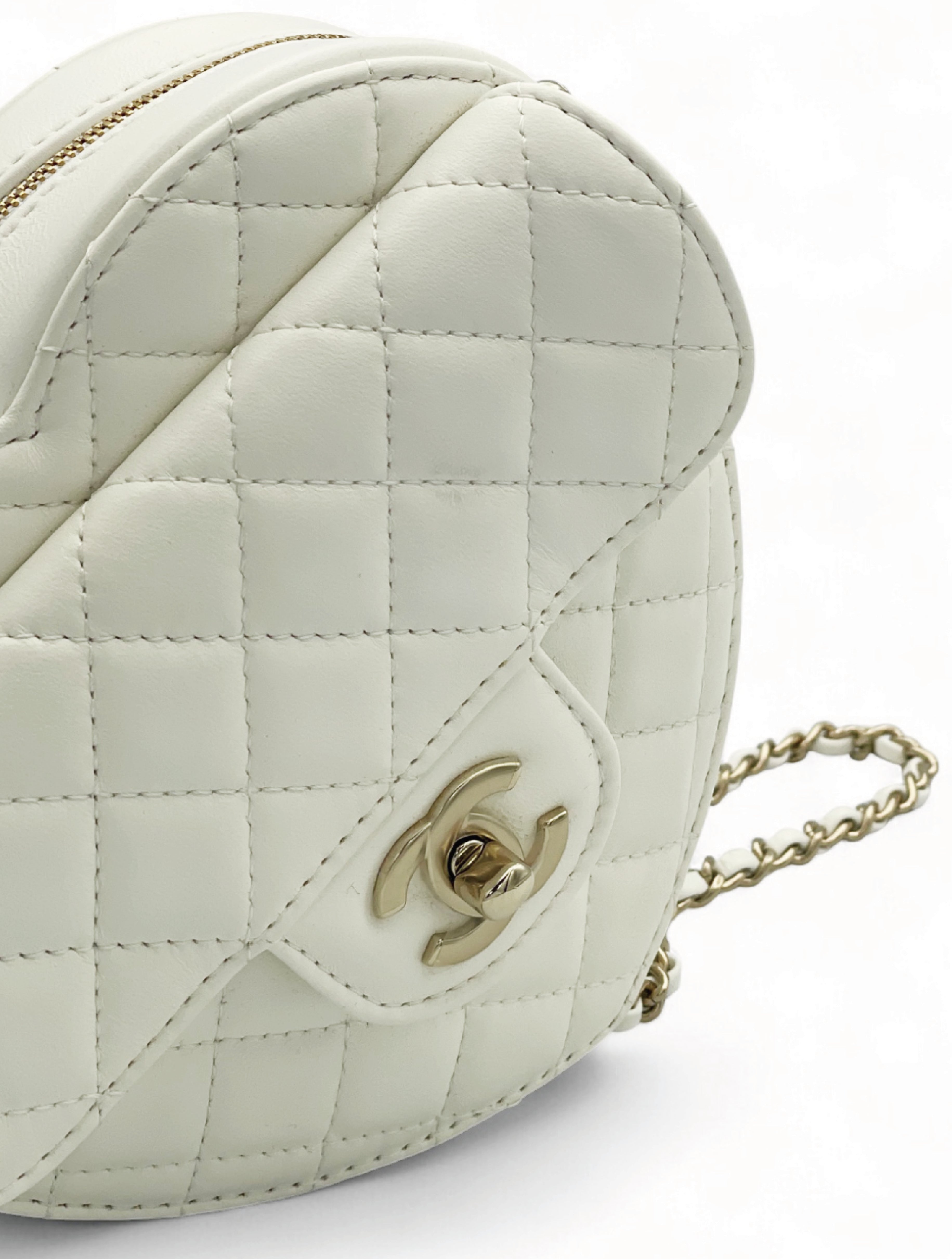 Chanel Heart Bag - White Lambskin