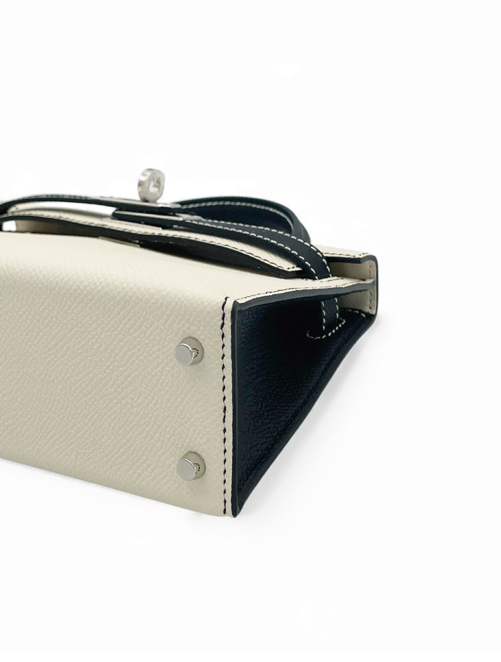 Hermes Mini Kelly - Bicolor Craie and Noir